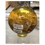 Kalifano Cultured Amber 3in diameter w/stand