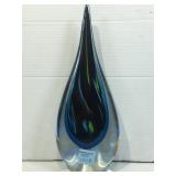 Vtg Tear Drop hand blown glass sculpture