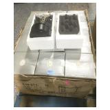 12 NIB ET light up glass figurines on stands.