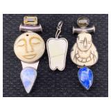 Sterling Pendants Ivory And Bone
