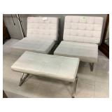 3 pieces chair set, 30x35x32in & 18x38x17in