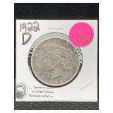 1922-d Silver Peace Dollar
