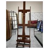 Solid wood easel on wheels, 24x30x85