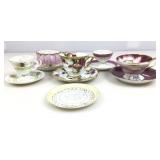 Teacup sets, 1 w/o cup, Royal Sealy & Lefton,