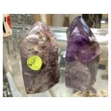 2-Amethyst Gemstones, 2x1.5x3.5in