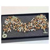 Jade, Tiger Eye, Agate Gemstone Waterfall Toggle