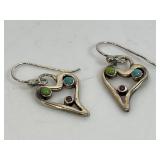 Barse .925 Gemstone Heart Shaped Earrings