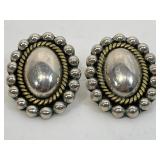 .925 Silver Oval Bead Earrings