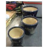 3 Matching Plant pots, No.1, No.2 & No.3, 14x12in