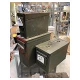 3 Ammo crates, largest one 6x11x10in