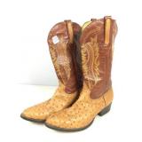 Domini Pelle Ostrich & Leather Western Boots. Sz