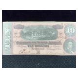 $10 Confederate Note 1864