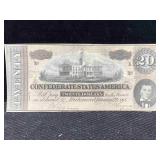 $20 Confederate Note 1864