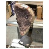 Amethyst geode on stand, 3x2x9in