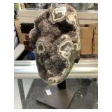 Geode on stand, 4.5x2x9in