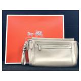 Coach New York Leather Tan Large Wristlet Clutch