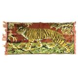 Asian rayon entry rug, 23x43, tiger design
