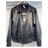 Canvas Leather jacket, black sz Lg & Raiders