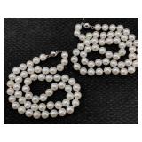 2 Sterling Silver Pearl Necklaxces
