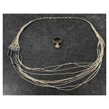 Sterling Silver Vermeil Ring & Necklace, Tw 30.6g,