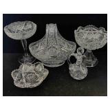 Vtg Cut Glass/Crystal Brides/Flower Basket,