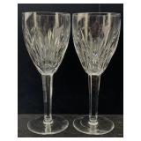 2 Waterford Crystal Wine Glasses 8in H