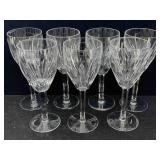 7 Waterford Crystal Wine Goblets 7-1/8in H