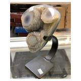 Geode on stand, 4x2x8in