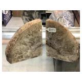 2-Quartz polished Geodes, 4x2.5x4in