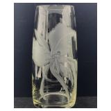 Perry Coyle Signed Large Etched Lilly Vase 12.5in