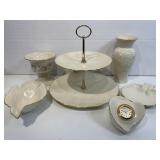 Lenox, 2 tier serving tray, clock, 2 candy