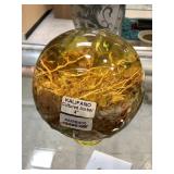 Kalifano Cultured Amber 4in diameter w/stand