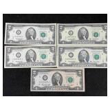 5-1976 & 2003-a 2 Dollar Bills
