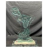 Signed 1/1 Art Glass Sculpture 34in H x 24x9