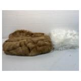 Mink Stole & Faux Fur White Wrap