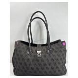 Dooney & Bourke Brown Signature Long Handle Tote.