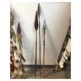 3-Genuine African Zulu Spears, 62in tall