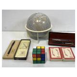 Replogle Moon Globe w/stand, pens sets, Sheaffer