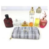 Billfold/clutch and Perfumes. Assorted.