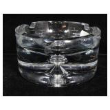 Krosno Poland heavy glass ashtray. Some chips