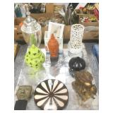 Assorted art and decor pieces.