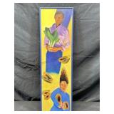 Virginia Lukei Signed Painting On Board 9x30