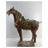Large 30in H Chinese Tang-Style Ceramic Horse