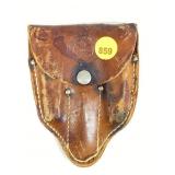 Vtg Boy Scouts of America leather pouch, utensil