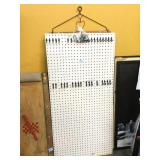 Wall hanging pegboard w/hooks, 24x55in