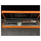 Stuhrling Swiss Quartz Watch W/black & Brown Strap