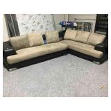 Black and Brown modern sectional couch,