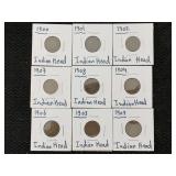 9-1900 & 1908 Indian Head Pennies