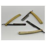 3 Vtg Straight Razors. King Razor, ShurEdge &
