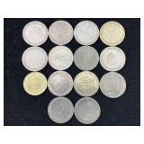 14 Vtg Casino Metal Tokens $1